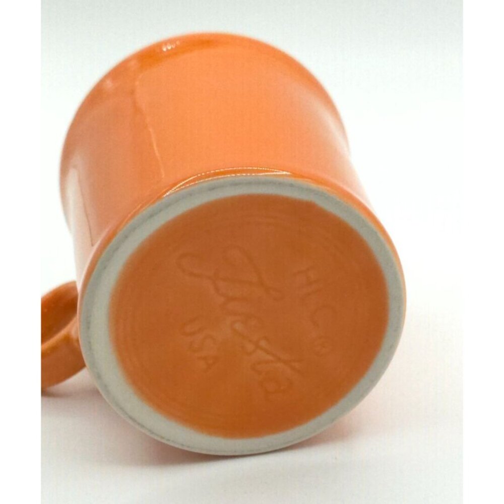 Vintage Fiestaware Tom Turkey Orange Ceramic Coffee Mug Homer Laughlin Retro Kit - Picture 3 of 6